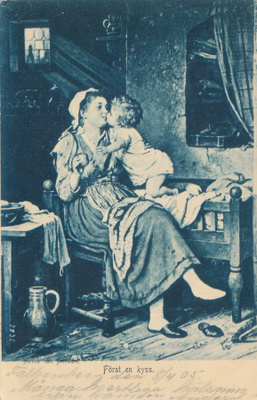 Äiti ja lapsi - vanha Carte Postale