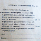 RADIO.. 1938 - *SEURAN* POSTIKORTTI N:o 10 - pikkukuva 3