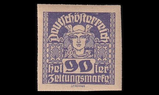 Itävalta 308y ** Sanomalehtimerkki 90 H harm.pap (1920)