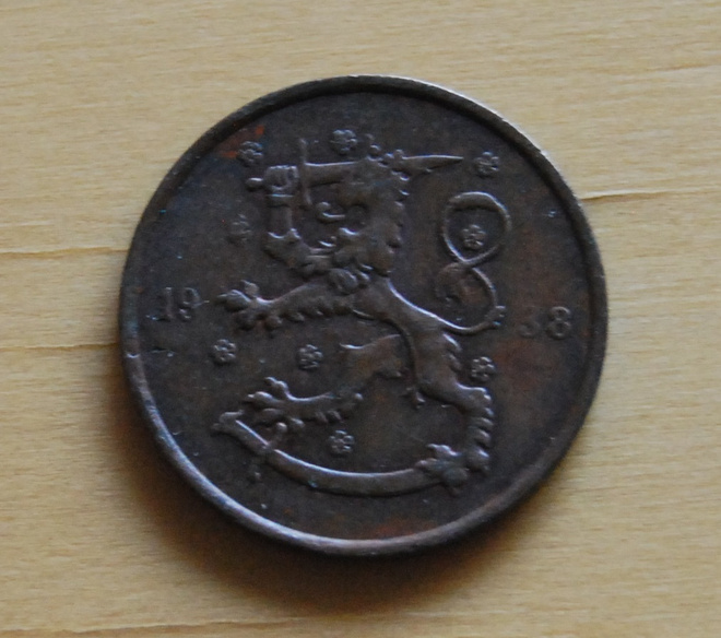 Suomi 5 penniä 1938 Tasavalta