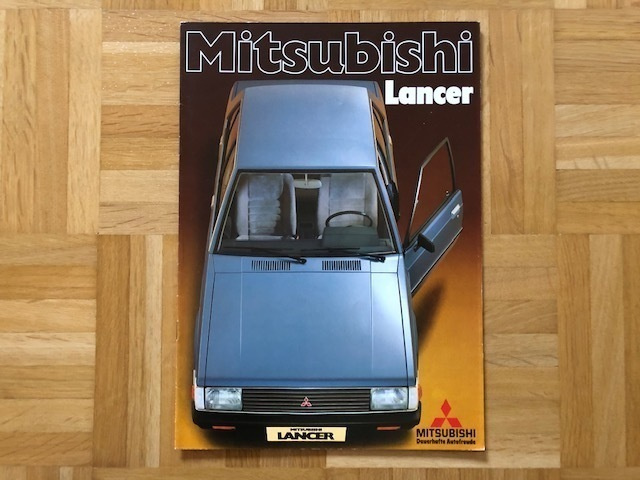 Esite Mitsubishi Lancer, noin vuodelta 1982
