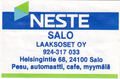 Salo. Laaksoset Oy, NESTE   s8/2