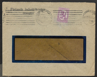 Postilähetys - Saarinen 0,40mk (LAPE 72A) Helsinki 2.6.1919
