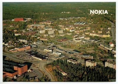 Nokia, keskustan ilmakuva 1980-1990-luku