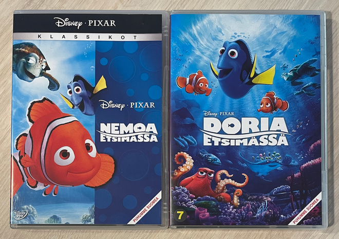 Nemoa etsimässä & Doria etsimässä (2DVD) puhuttu suomeksi