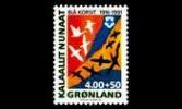 Grönlanti 220 ** Sininen risti 75 v, lintuja (1991)
