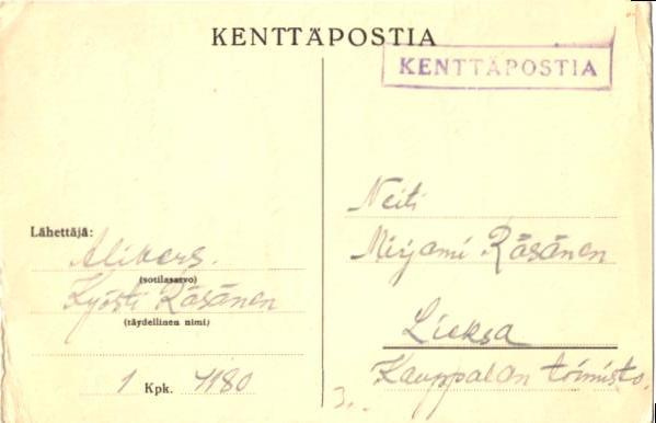 KENTTÄPOSTI KPK 1/4180-LIEKSA