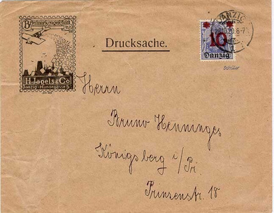 Danzig Mi 17 painotuotteella (Infla-Berlin)