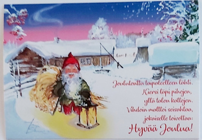 "Tonttu pihapiirissä"-UUSI JOULUKORTTI