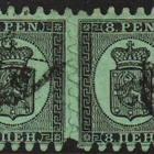 1866 8pennin isohampainen merkkipari leimattuna - pikkukuva 1