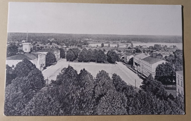 Loviisa, tori kuvattuna kirkontornista, raatihuone, ei p.