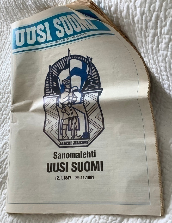 Uusi Suomi sanomalehti 1991