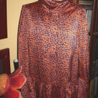 Tunika 46 XL oranssi sininen paitapuku mekko satiini - pikkukuva 1