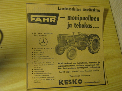 Fahr traktorimainos