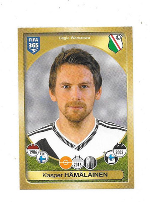 2016-17 Panini FIFA 365 #346 Kasper Hämäläinen Legia Warsaw