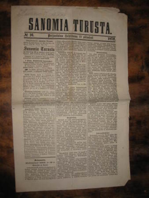 Sanomalehti  Sanomia Turusta  19.4.1872