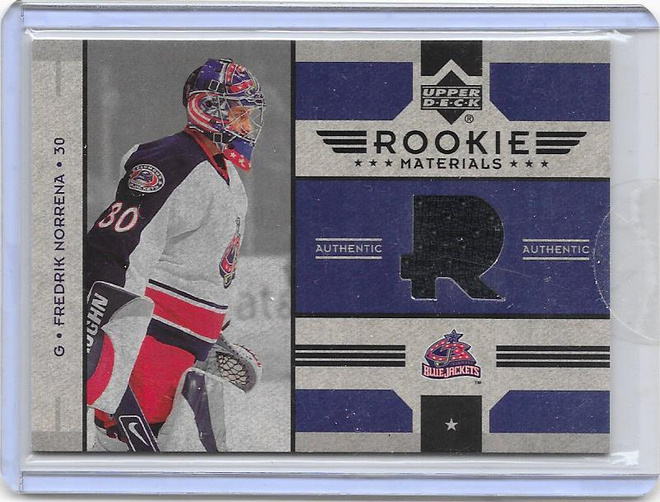 2006-07 UD Rookie Materials #RM-NO Fredrik Norrena CBJ paita