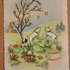 Karitsat kukkakedolla, pääsiäisk, kulkenut 1962 - pikkukuva 1