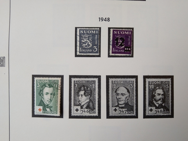 1948 Suomi postimerkki 3 kpl