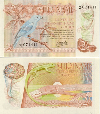 Surinam Suriname 2½ Gulden 1985 (P-119) UNC