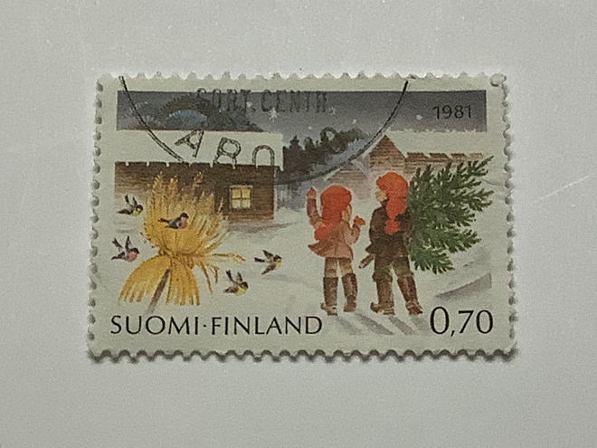 887 / 1981 Joulu- Joulukuusen haku o leimattu