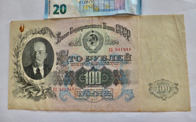 CCCP 100 ruplaa 1947 AIka Hyvä Rapea