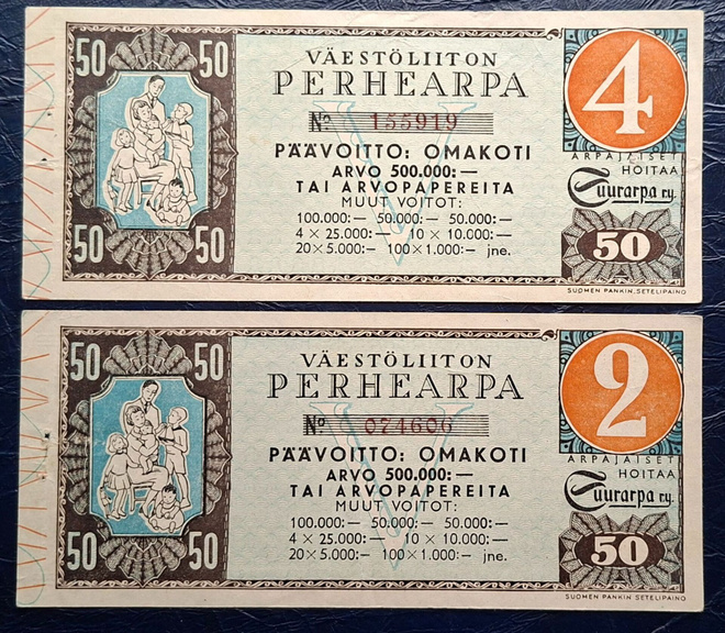 Arpa Perhearpa 2 erilaista 1944.