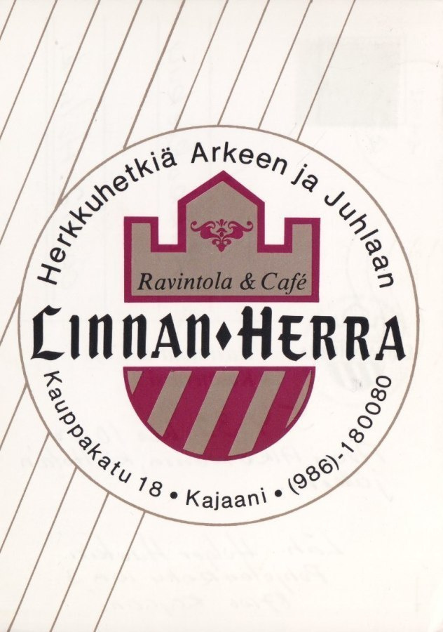 Kajaani: Ravintola & Café Linnanherra - mainoskortti