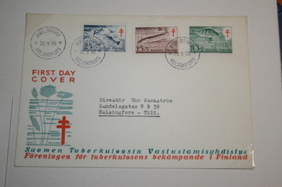 FDC kuori 26.9.1955 tuberkuloosi