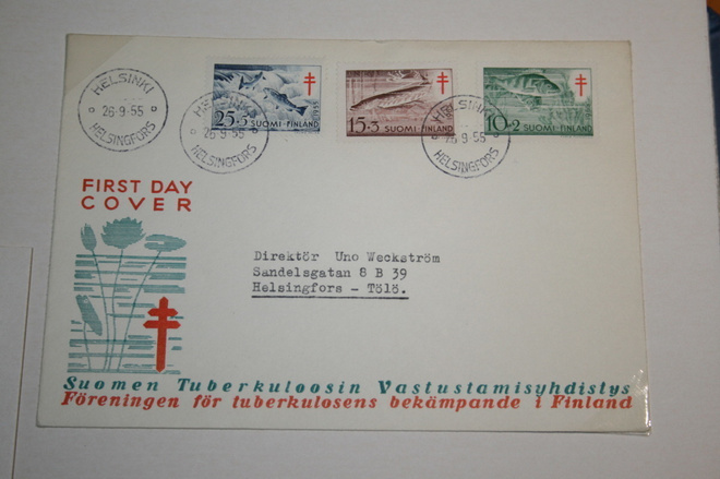 FDC kuori 26.9.1955 tuberkuloosi