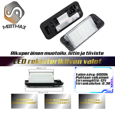 BMW E36 LED rekisterikilven valot — kirkkaan valkoinen 600