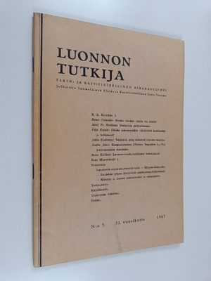 Luonnon tutkija 3/1947 : Suomalaisen eläin- ja kasvitiete...