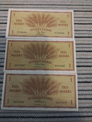 1 mk 1963, V, S ja X kirjaimet