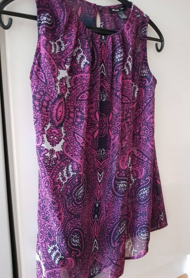 Mango lila kuosillinen Toppi / Pusero - koko XS