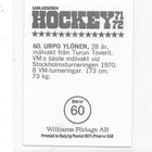 1971-72 SWE Williams #60 Urpo Ylönen , Suomi & TPS MV - pikkukuva 2