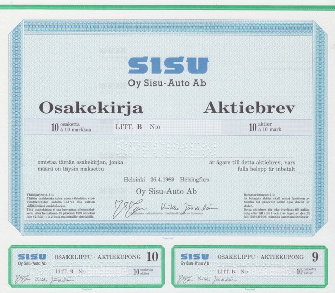 OKK 1989 Sisu-Auto Oy spec pörssi, Helsinki