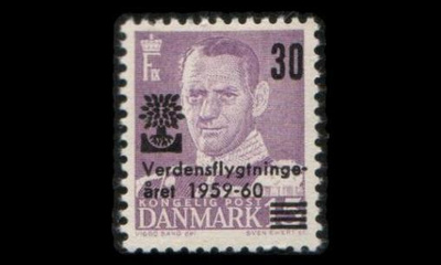 Tanska 377 ** Frederik IX pakolaisvuosi 30/15 öre (1960)