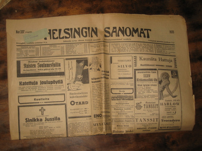 Sanomalehti  Helsingin Sanomat 14.12.1935