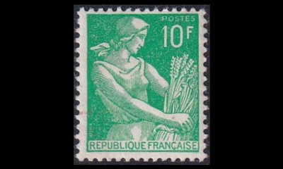 Ranska 1227 ** Käyttösarja viljelijä 10 Fr (1959)