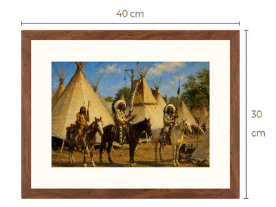 Uusi Intiaani art print kehystetty 30 cm x 40 cm