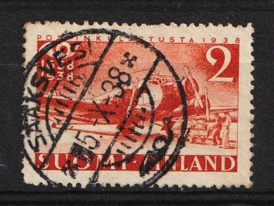 1938 2mk Postin 300v juhlamerkki SÄÄKSVESI-loistolla