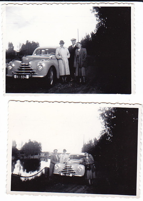 2 VANHAA Valokuvaa Kiva Auto n. 1940-l 6 x 9 cm