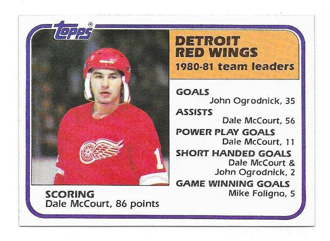 1981-82 Topps #51 Dale McCourt Detroit Red Wings