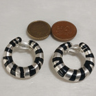 vintage Cabochon korvakorut emaloitu silver plated - pikkukuva 3
