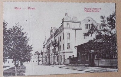 Waasa. Pääpostitoimisto, ympäristöä, mv pk, p. 1915 + sens.l