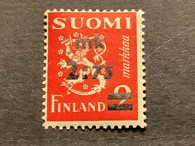 232 / 1940 M30 Leijona punainen 2,75/ 2 mk ** postituore