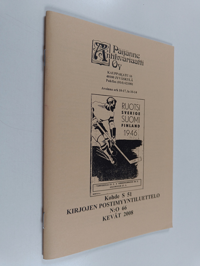 Kirjojen postimyyntiluettelo n:o 66 : kevät 2008