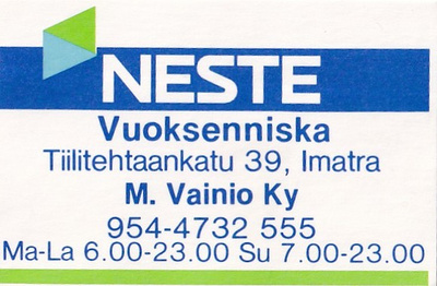 Vuoksenniska, Imatra.M. Vainio Ky. NESTE ,  b419