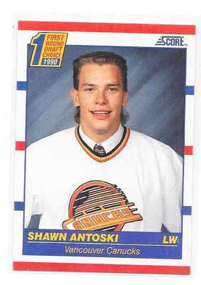1990-91 Score #429 Shawn Antoski Vancouver Canucks Gooni RC