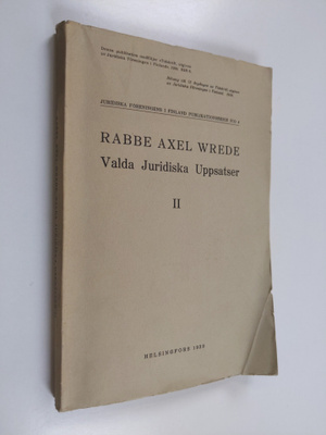 R. A. Wrede : Valda juridiska uppsatser 2